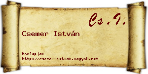 Csemer István névjegykártya